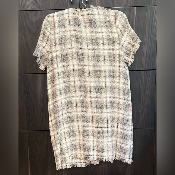NWT Zara Plaid Tunic TWEED Dress With Pockets - Picture 2 of 6